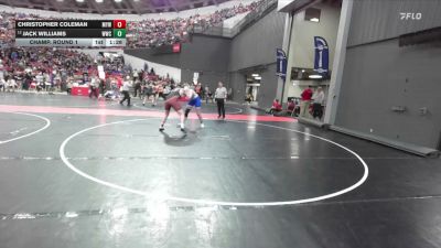 210 lbs Champ. Round 1 - Christopher Coleman, Menomonie Youth Wrestling vs Jack Williams, Watertown Wrestling Club