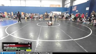 80 lbs Cons. Semi - Raylan Moore, Homedale vs Holden Gillette, Southern Idaho Wrestling Club