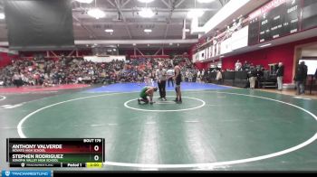 134 lbs Champ. Round 2 - Stephen Rodriguez, Sonoma Valley High School vs Anthony Valverde, Novato High School