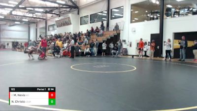 165 lbs Quarterfinal - Mawuli Nevis, Wabash vs Niko Christo, Lourdes University