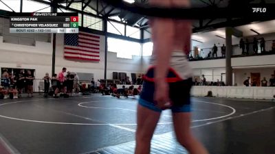 142-150 lbs Cons. Round 1 - Christopher Velasquez, Aurora (West Aurora) vs Kingston Pak, Stillwater