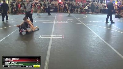 60 lbs Cons. Round 3 - Logan Stehlin, East Clinton vs Sofia Canan, Prodigy Wrestling Academy