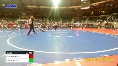 108 lbs Round Of 64 - Kolten Terwilliger, Vinita vs Bradley Bauman, Kodiak Attack