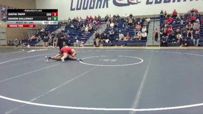 285 lbs Champ. Round 1 - Justin Tripp, Southern Oregon vs Savion Galloway, Evergreen State College