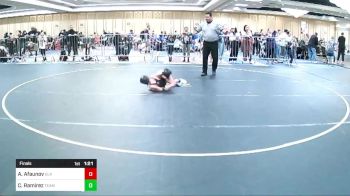 57 lbs Final - Adlan Afaunov, Elk Grove Wr Ac vs Camila Ramirez, Team Aggression