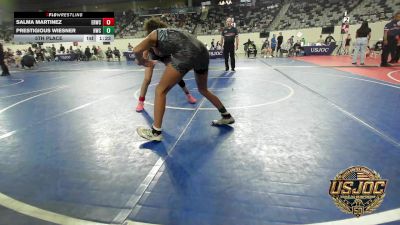 100 lbs 5th Place - Salma Martinez, El Reno Wrestling Club vs Prestigious Wiesner, Hays Wrestling Club
