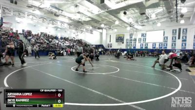 100 lbs Cons. Round 1 - Skye Ramirez, Canyon vs Aryanna Lopez, Sonora