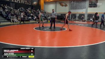 157 lbs Cons. Round 2 - Bryce Lawrence, Western Dubuque vs Alex Myers, Cedar Rapids Kennedy