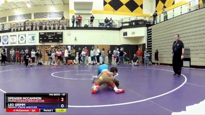 97 lbs Semifinal - Spenser McCammon, Maurer Coughlin Wrestling Club vs Leo Grimm, Midwest Xtreme Wrestling