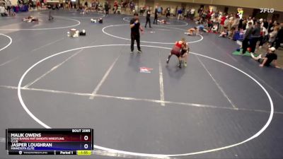 120 lbs Round 3 - Malik Owens, Coon Rapids Mat Bandits Wrestling Club vs Jasper Loughran, Minnesota Elite