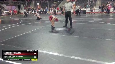 70 lbs Round 3 - Payten Jagodzinski, Team Wisconsin vs Addison McCarty, Team Colorado