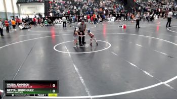 32-41 lbs Round 3 - Netyah Rodriguez, Kearney Matcats vs Vaeda Johnson, West Point Wrestling Club