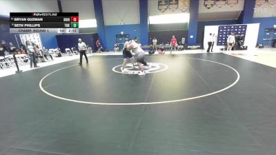 285 lbs Champ. Round 1 - Bryan Guzman, Shenandoah University vs Seth Phillips, Thiel