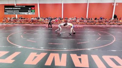 149 lbs Champ. Round 1 - Grayson Sonntag, Cleary University vs Tiernan Boots, Marian University (IN)