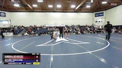 138 lbs Cons. Round 2 - Sabrina Sifuentez, Southern Oregon University vs Esther Vakulchik, Lassen College