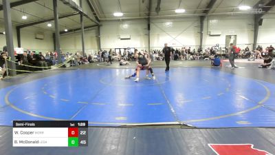 130 lbs Semifinal - Wyatt Cooper, Morris Fitness Wrestling Club - (B) vs Brooks McDonald, Legacy Wrestling