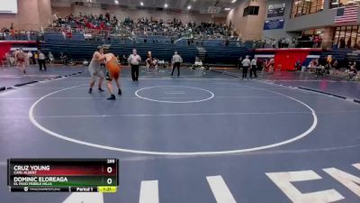 285 lbs Cons. Round 2 - Dominic Eloreaga, El Paso Pebble Hills vs Cruz Young, Carl Albert