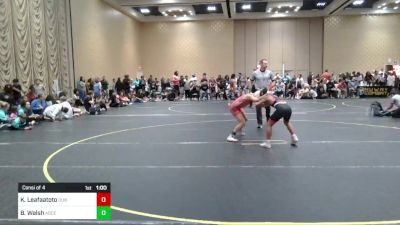 90 lbs Consi Of 4 - Kaine Leafaatoto, DUB Wrestling vs Bennett Walsh, Ascend Wr Acd