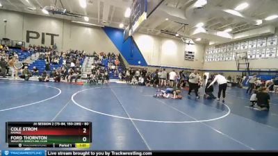 80 lbs Cons. Semi - Ford Thornton, Wasatch Wrestling Club vs Cole Strom, Ravage