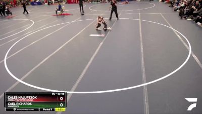 53-56 lbs Champ. Round 1 - Cael Richards, Minnesota vs Caleb Haluptzok, Anoka Youth Wrestling