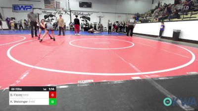 69-72 lbs Rr Rnd 2 - Breea Florez, Sperry Wrestling Club vs Khloe Weisinger, Wyandotte Youth Wrestling