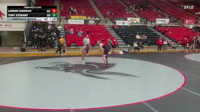 165 lbs 3rd Place Match - Tony Stewart, NEO vs Landen Johnson, SIU Edwardsville