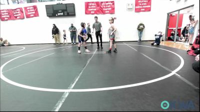 75 lbs Quarterfinal - Barrett Jones, Weatherford Youth Wrestling vs Bensen Brandon, Harrah Little League Wrestling