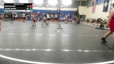 60 lbs Champ. Round 1 - Grayson Link, Summerville Take Down vs Leanna Drook, Grizzlies Wrestling Club