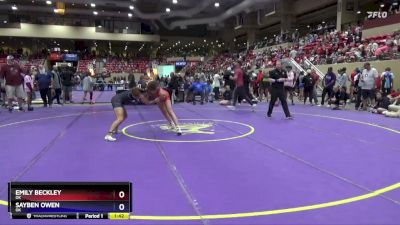 130 lbs Quarterfinal - Emily Beckley, OK vs Sayben Owen, OK