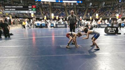 82 lbs Round Of 32 - Ronald Shellhouse, Warren County vs Joey Myers, Portage