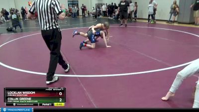 90 lbs Cons. Round 2 - Collin Greene, Fort Payne Youth Wrestling vs Locklan Wisdom, Chelsea Wrestling