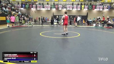 157 lbs Cons. Round 1 - Sawyer Kirby, Wrath Wrestling Club vs Damian Ruiz, Iowa