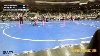 100 lbs Consi Of 16 #2 - Gage Richardson, Roundtree Wrestling Academy vs Michael Bulson, Wichita Wrestling Club