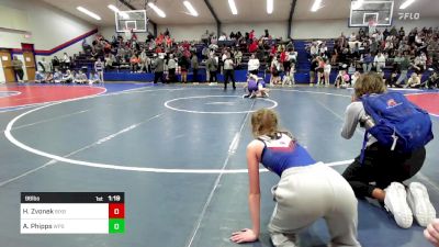 96 lbs Rr Rnd 4 - Haylee Zvonek, Bixby JH Girls vs Alicia Phipps, Wilburton Schools