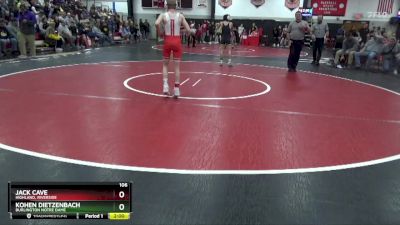 106 lbs Round 2 - Kohen Dietzenbach, Burlington Notre Dame vs Jack Cave, Highland, Riverside