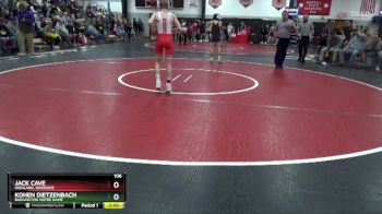 106 lbs Round 2 - Kohen Dietzenbach, Burlington Notre Dame vs Jack Cave, Highland, Riverside