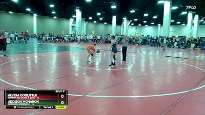 130 lbs Placement (16 Team) - Addison Mcmahon, Iron Lion Wrestling vs Alyssa Doolittle, Florida Red Black & Blue