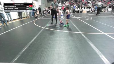43 lbs Quarterfinal - Lincoln Crow, Berryhill Wrestling Club vs Walker Williams, Team Tulsa Wrestling Club