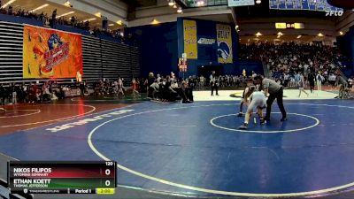 120 lbs Champ. Round 1 - Ethan Koett, Thomas Jefferson vs Nikos Filipos, Wyoming Seminary