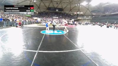 Boys 1B/2B 157 Quarterfinal - Lucas Swogger, Willapa Valley vs Sawyer Evans, Cle Elum