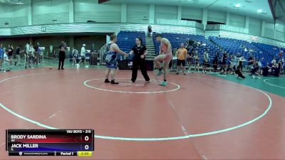 215 lbs Cons. Round 4 - Brody Sardina, WI vs Jack Miller, IL