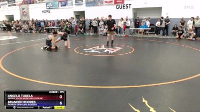 175 lbs Quarterfinal - Branden Rhodes, Pioneer Grappling Academy vs Angelo Tudela, Valdez Youth Wrestling Club Inc.