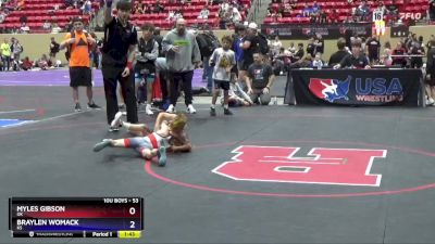 53 lbs Round 1 - Myles Gibson, OK vs Braylen Womack, KS