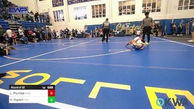 58 lbs Round Of 32 - Lane Plumlee, Mustang Bronco Wrestling Club vs Dawson Rigdon, Piedmont