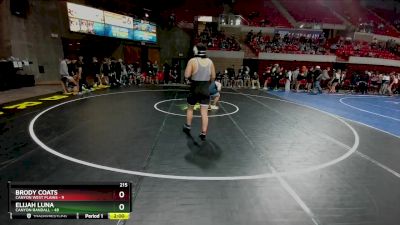 215 lbs Round 2 (8 Team) - Elijah Luna, Canyon Randall vs Brody Coats, Canyon West Plains