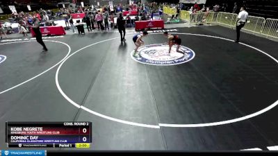 106 lbs Cons. Round 2 - Kobe Negrete, Kingsburg Youth Wrestling Club vs Dominic Day, California Gladiators Wrestling Club