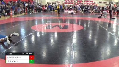 120 lbs Cons. Round 3 - Brody Schraut, Sauk Rapids-Rice vs Jarett Plomedahl, LAW - Lacrosse Area Wrestlers