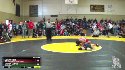 89 lbs Cons. Round 1 - Caden Lopez, Woodlake vs Logan Her, Red Star Wrestling Academy