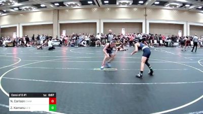 98 lbs Consi Of 8 #1 - Nolan Carlson, Champions WC vs Zelin Kamanu, LV Bear WC