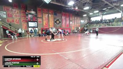 285 lbs Semifinal - Logan Porter, Indian Creek vs Carter Sitzman, Roncalli